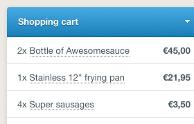 Shoppingcart HTML and CSS snippet
